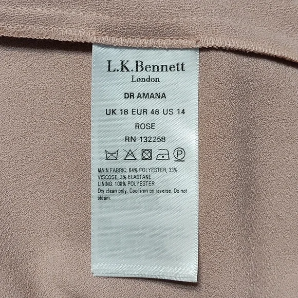 L.K. Bennett pastel Rose dress size 14 - Picture 6 of 6